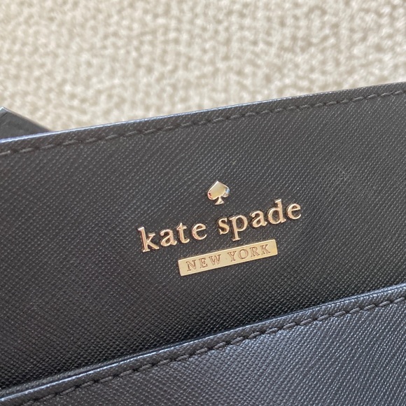 Kate Spade Large Black Tote Bag Multi Compartments Zip Top Closure Laptop EUC - Picture 6 of 12